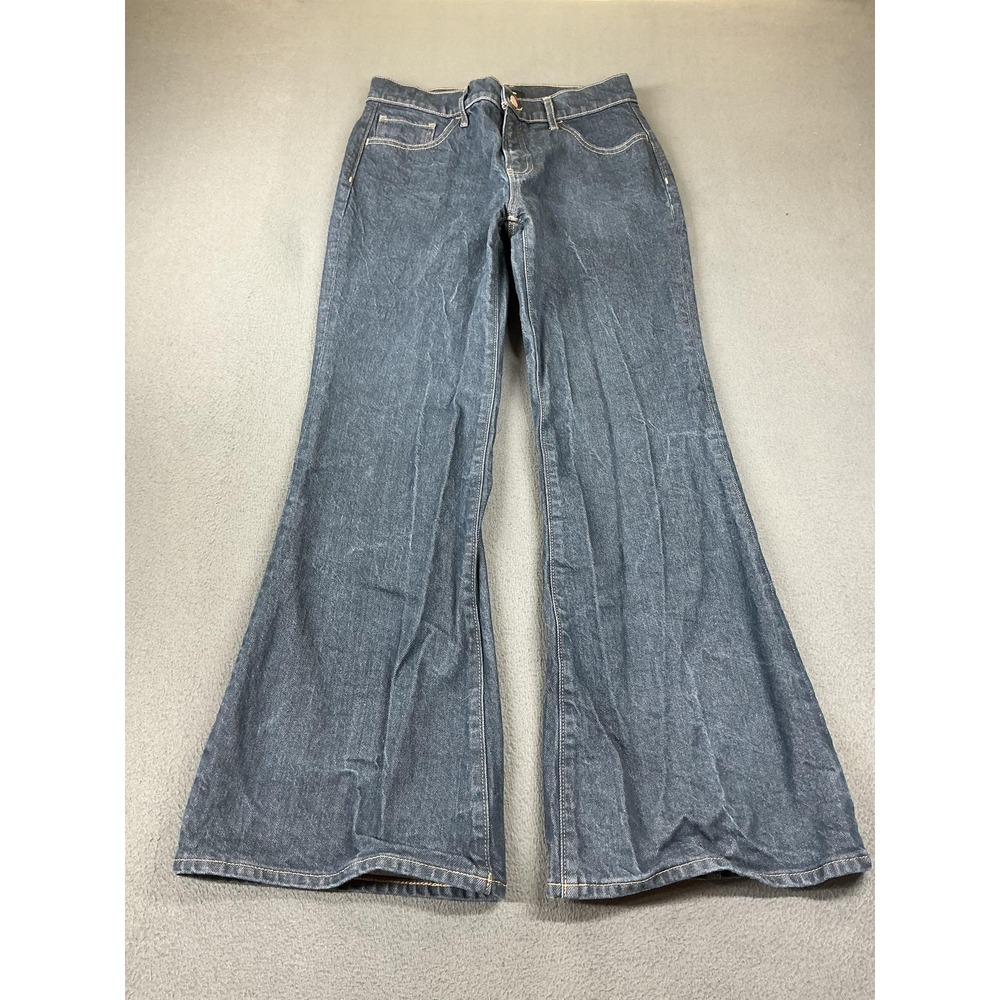 Express Jeans Juniors 6S Blue 70s Flare Mid Rise Flared Stretch Denim Festival